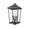 Z-Lite Beacon 4 Light Outdoor Post Mount Fixture, Black & Clear Beveled 568PHXXLS-BK - alternate 2
